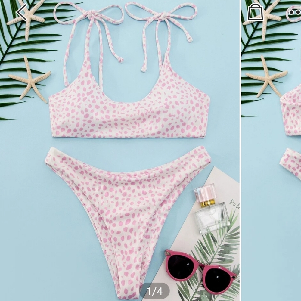 🔥Swimwear Bikini Set baby pink. Medium